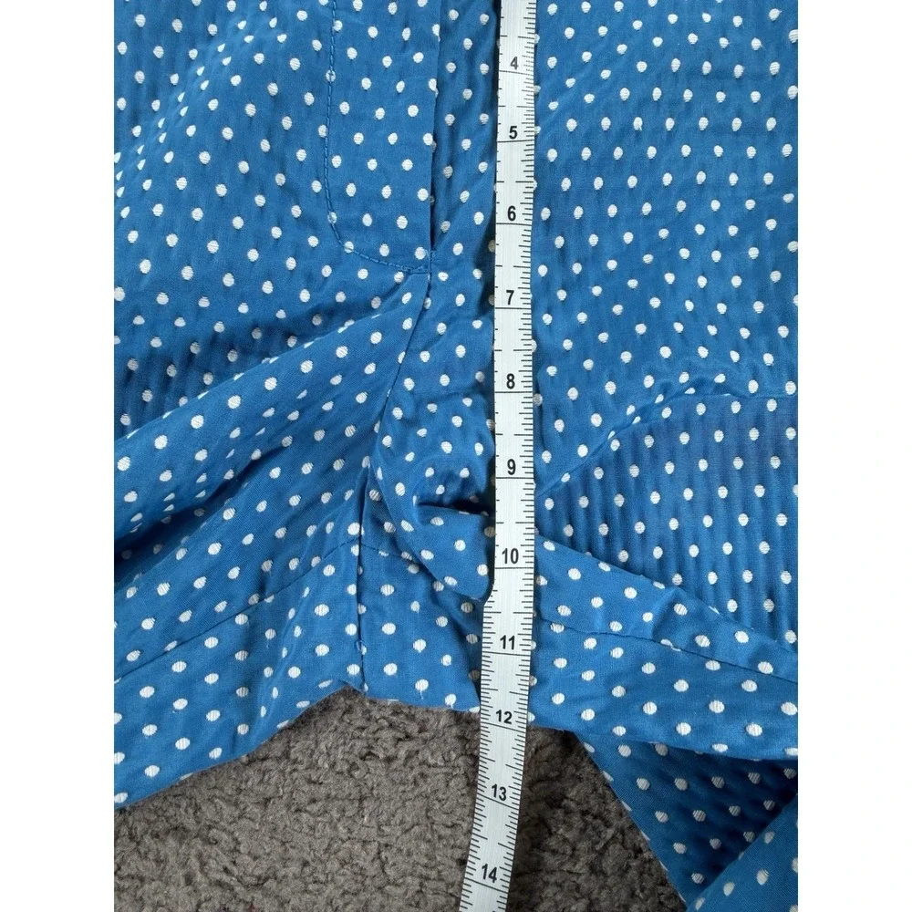 J.‎ Crew Cafe Capri Pants 10 Blue White Polka Dot Textured Cropped Chino Womens